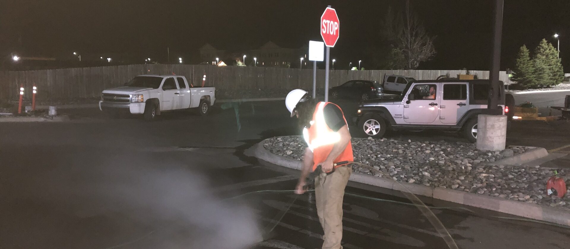 Preparing asphalt for new paint