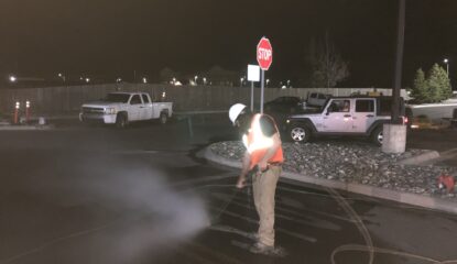 Preparing asphalt for new paint